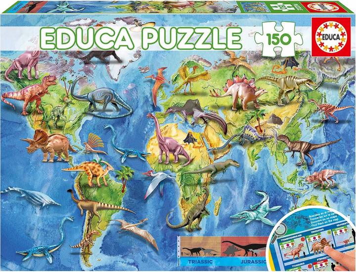 Immagine prodotto Educa Geopuzzle di dinosauri (150 pezzi)