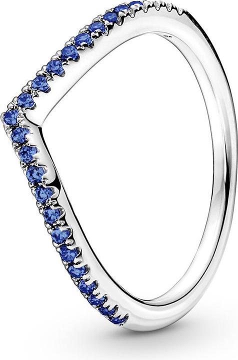 Produktbild Pandora Sparkling Wishbone Blue Ring (48, 925 Silber)