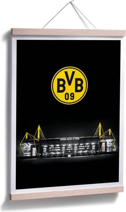 Produktbild Borussia Dortmund BVB Signal Iduna Park bei Nacht Emblem (30 x 40 cm)