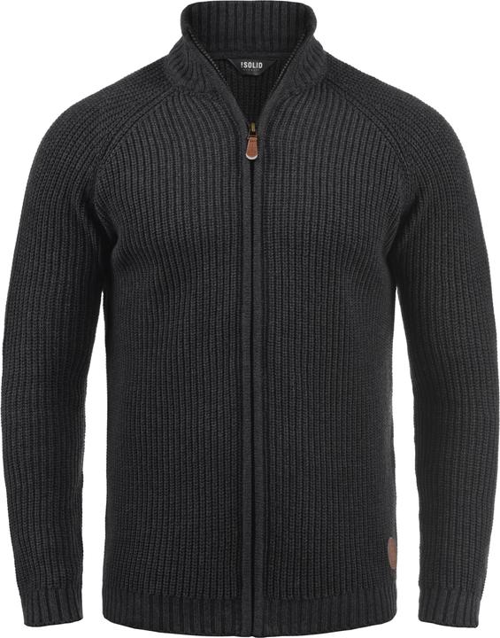 Actual product image Solid Xenos Men's Cardigan Chunky Knit Jacket With Funnel Neck Made Of 100% Cotton (L)