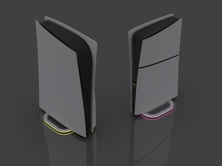 Actual product image Honcam PS5, PS5 Slim, PS5 Pro Vertikaler Standfuss mit LED (PS5, PS5 Digital Edition)