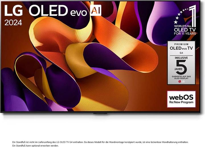 Actual product image LG OLED65G48LW 4K OLED evo TV (2024) Gallery Design 164 cm (65) (65", G4, OLED, 4K, 2024)