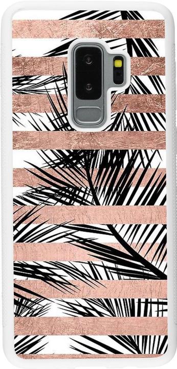Produktbild PhoneLook Hülle Silikon weiss Palm trees gold stripes (Samsung Galaxy S9+)