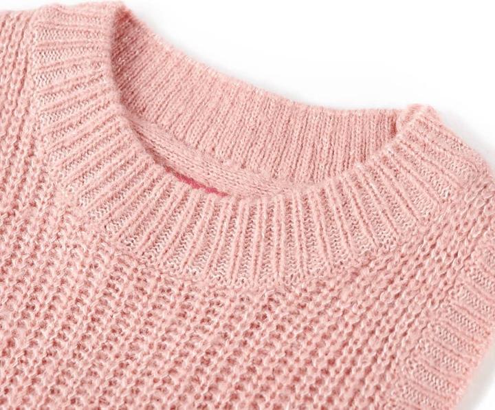 Actual product image VidaXL Children's jumper waistcoat knitted light pink 128,Material: 67 (128)