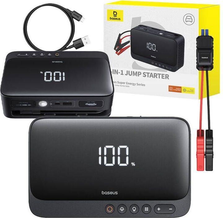 Immagine prodotto Baseus Avviatore di emergenza per auto Super Energy, 600A czarny (600 A, 3000 mAh)