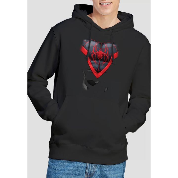 Actual product image Spiderman Mens Miles Morales Costume Hoodie (S)