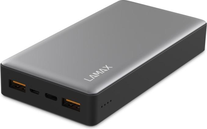Lamax LM20000FC Powerbank Lithium Polymer (LiPo) 20000 mAh Grau (20000 mAh, 5 W, 74 Wh)