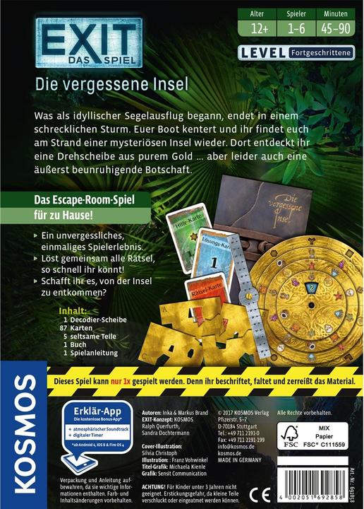 Productafbeelding Kosmos Exit - Het vergeten eiland (Duits)