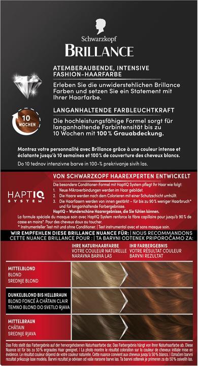 Produktbild Schwarzkopf Brillance Intensiv-Color-Creme (847 Caramel Braun)
