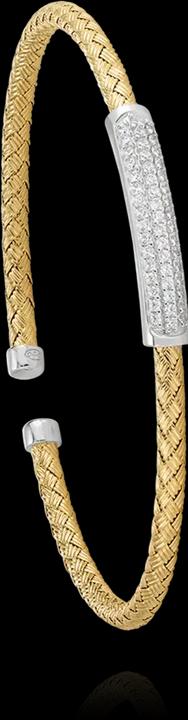 Image du produit Charles Garnier Bracelet en argent bicolore, oxyde de zirconium (6 cm, Argent 925)