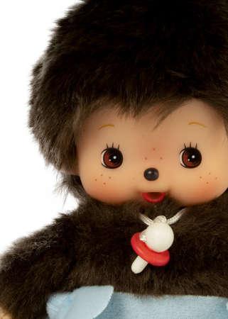 Produktbild Monchhichi Sekiguchi 235370 Original Bebichhichi Junge, aus braunem Plüsch, mit blauer Windel, ca. 15 cm (20 cm)