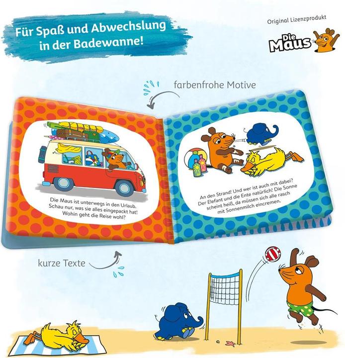 Produktbild Badebuch "Die Maus" wasserfest (Deutsch, Trötsch Verlag, 2021)