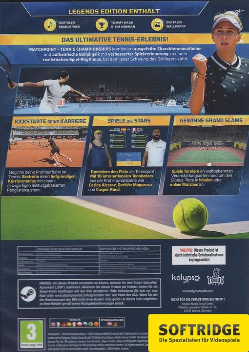 Image du produit Matchpoint - Tennis Championships Legends Edition (PC) (Windows, DE)