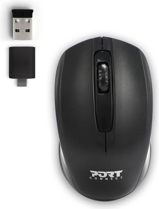 Actual product image Port Designs 900508 Mouse Ambidextrous RF Wireless+USB Type-C 1000 DPI (Wireless)