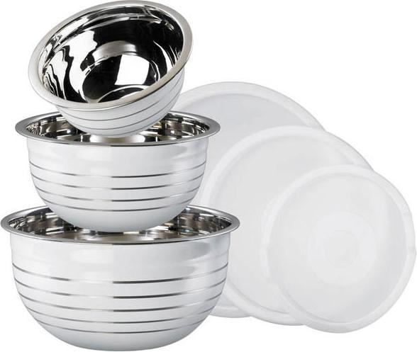 Produktbild King Schüssel-Set mit Deckel, Edelstahl, Weiss, 6-teilig