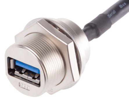 Actual product image Rs Pro USB-A 3.0 Metal C3 Panel Jack Screw (0.23 m, USB 3.0)