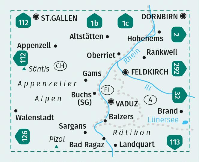 Produktbild KOMPASS Wanderkarte 21 Liechtenstein, F