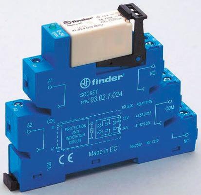 Actual product image Finder DPDT 8A interface relay, 110Vac/dc coil