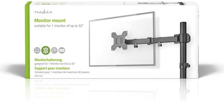 Actual product image Nedis Desk monitor holder | 1 screen(s) | 15 - 32 " | 75x75 / 100x100 | Fully movable (Table, 32")