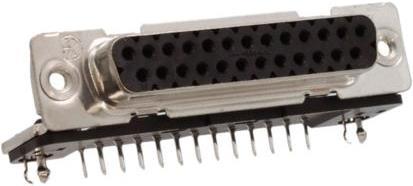 Actual product image TE Connectivity 25 Way r/a Euro Std D Skt, 4-40U Inserts