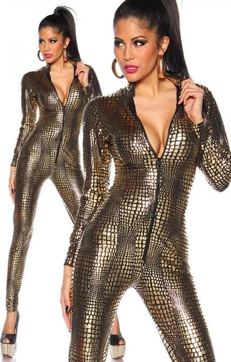 Actual product image Saresia Wetlook jumpsuit with cut-outs (L)