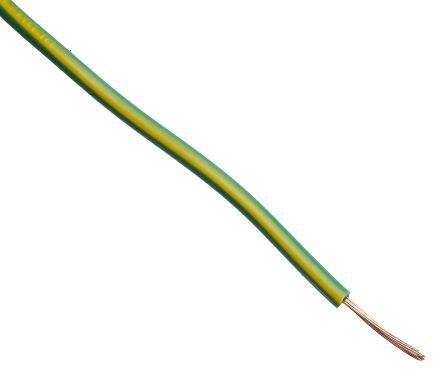 Image du produit Rs Pro Conducteur unique 0,75 mm² 100m Vert, Jaune PVC isolé Ø 2.7mm 24/0.2 mm Fils 2491X (100 m)