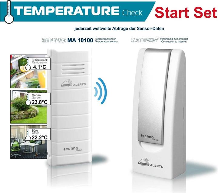 Image du produit Technoline Kit de démarrage d'alerteurs mobiles, capteur de base et de température