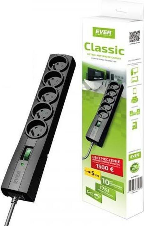 Actual product image Ever CLASSIC surge protection (5 x, CEE 7/5, 3 m)