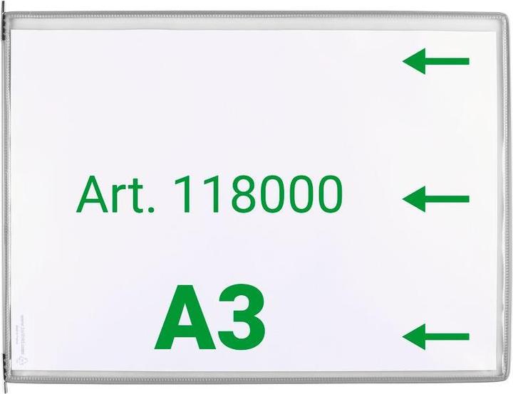 Produktbild Tarifold 10 Sichttafeln mit 5 Aufsteckreitern DIN A3 quer grau, Öffnung seitlich