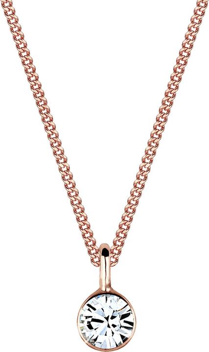 Produktbild Elli Halskette Basic Solitär Kristalle 925 Silber (925 Sterling Silber Rosegold, Glaskristall, 45 cm)