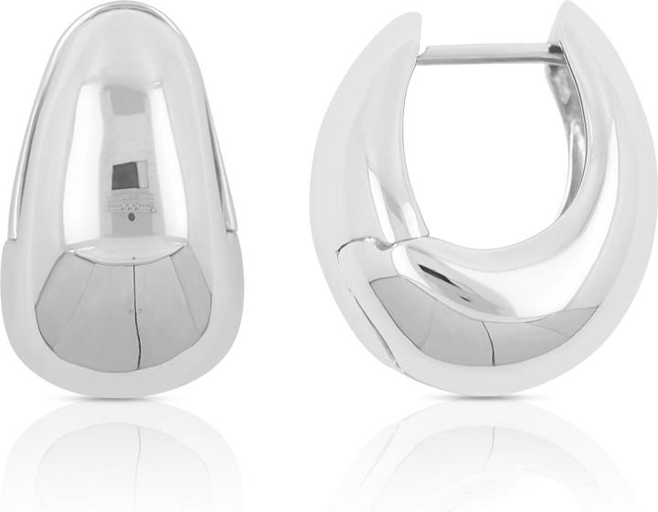 Immagine prodotto Muau Oro bianco creolo 750 cerniera bombata 19x15mm (Oro bianco 750/18 carati)