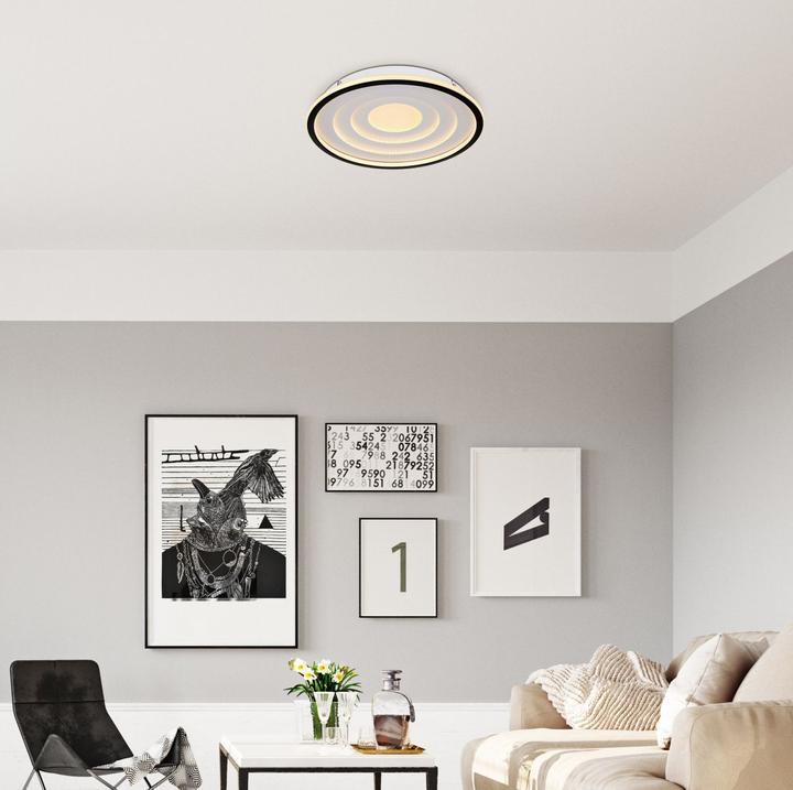 Actual product image Globo Ceiling light Foppa white black matt LED (1200 lm)