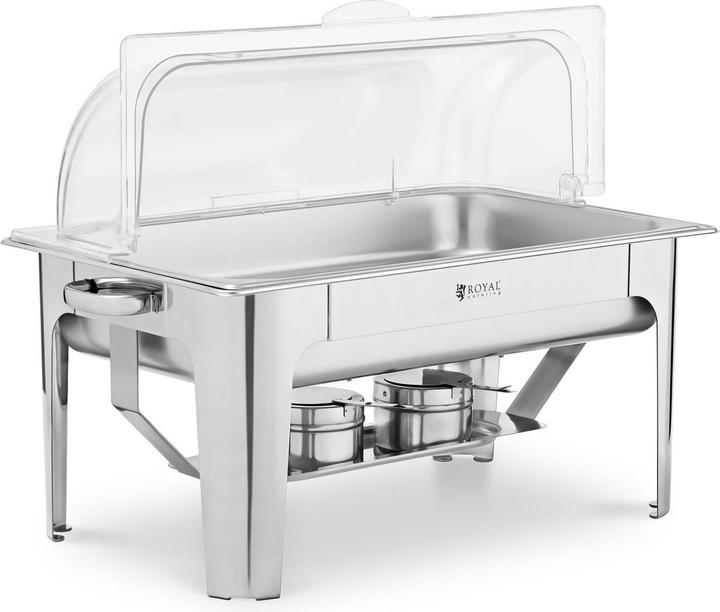 Royal Catering Chafing Dish Warmhaltebehälter Rechaud GN 1/1 8,5 L breiter Stand