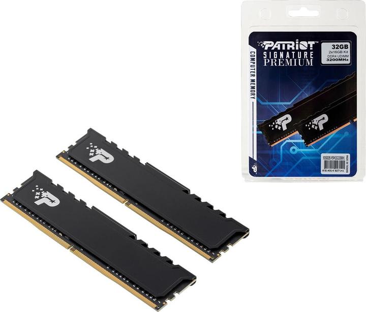 Immagine prodotto Patriot Firma Premium PSP432G3200KH1 Modulo di memoria GB DDR4 (2 x 16GB, 3200 MHz, DDR4-RAM, DIMM)
