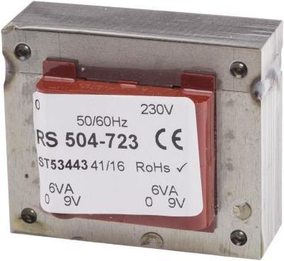 Image du produit Rs Pro Transformateur CI 2x0-9V 0.67A 12VA