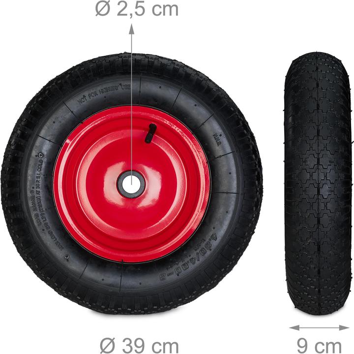 Actual product image Relaxdays Wheelbarrow Tyre 4.80 4., Pneumatic