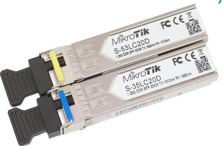 Actual product image MikroTik SFP+ LX Module Pair: S-3553LC20D