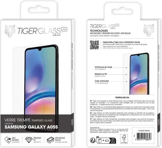 Actual product image Tiger Scratch-resistant glass film (1 Piece, Samsung Galaxy A05s)