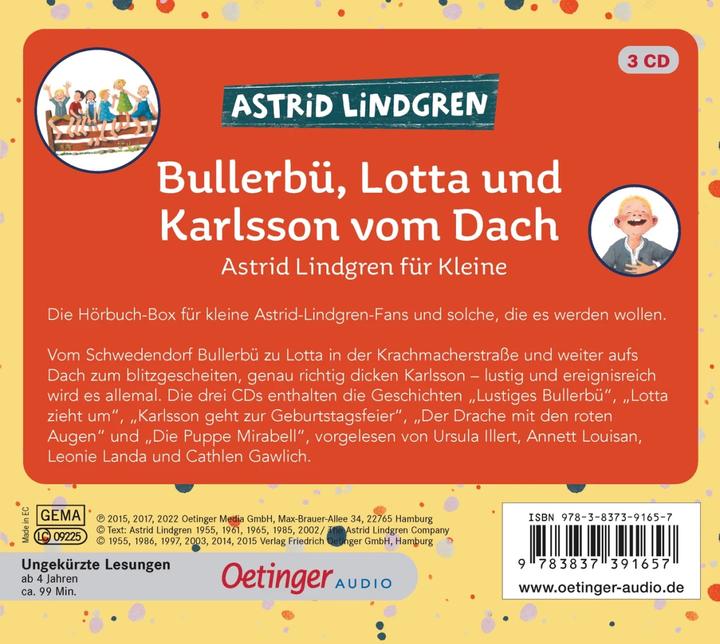 Produktbild Bullerbü, Lotta und Karlsson vom Dach (Ursula Illert, Annette Louisan, Frank Gustavus, Silke von Hacht, Katrin Engelking, Leonie Landa, Karl Kurt Peters, Cathlen Gawlich, Kay Poppe, Thyra Dohrenburg, Astrid Lindgren, Senta Kapoun, Deutsch)