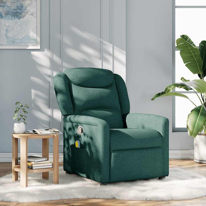 Immagine prodotto VidaXL Poltrona massaggiante Tessuto verde scuro Poltrona massaggiante TV