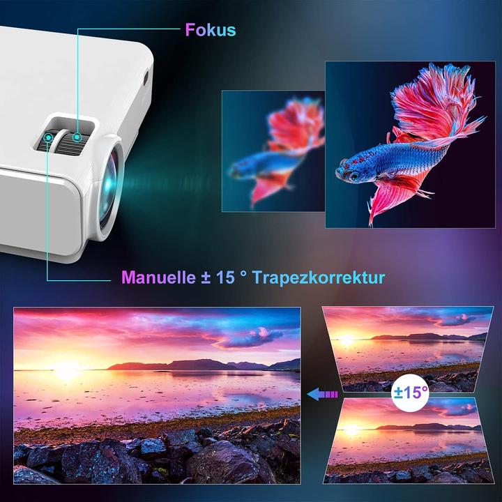 Actual product image Toptro Mini projector (Full HD, 3800 lm)