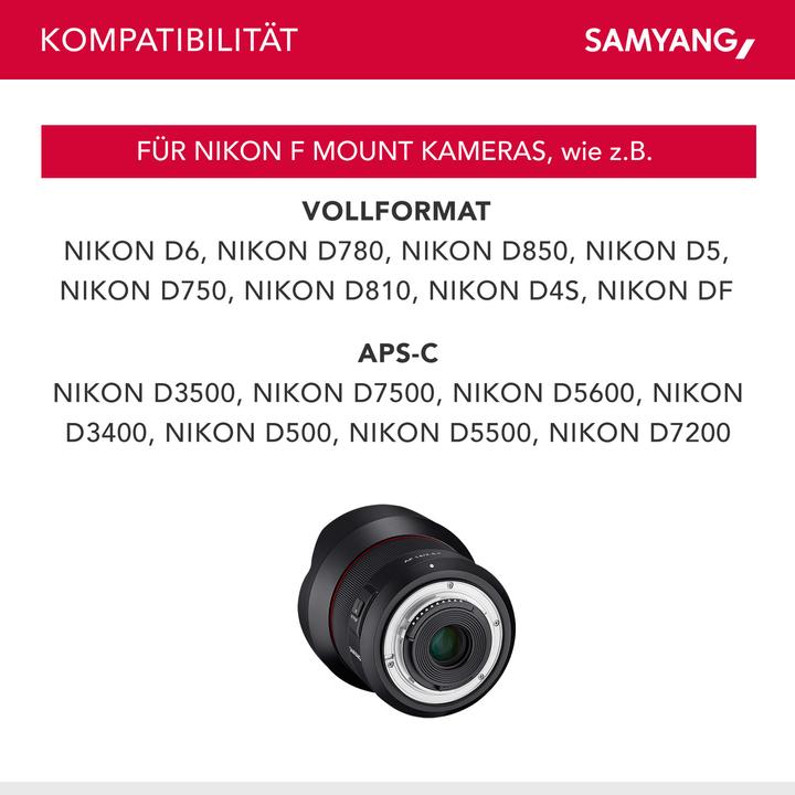 Image du produit Samyang AF 14mm F/2.8, Nikon (Nikon F, Plein format)