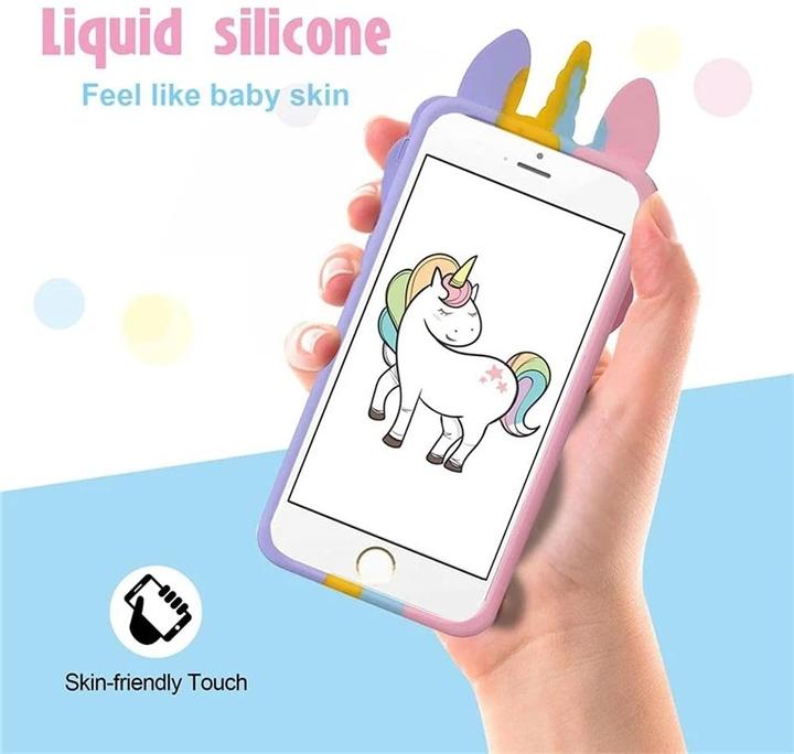 Actual product image RPD iPhone 13 Pro - Unicorn / Unicorn Pop-It case, silicone back case in purple, yellow, pink (Apple iPhone 13 Pro)