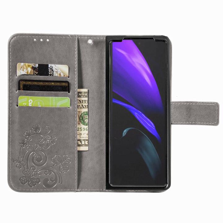 Produktbild König Design Hülle Handy Schutz für Samsung Galaxy Z Fold3 5G Case Cover Tasche Etuis Grau (Samsung Galaxy Z Fold3)