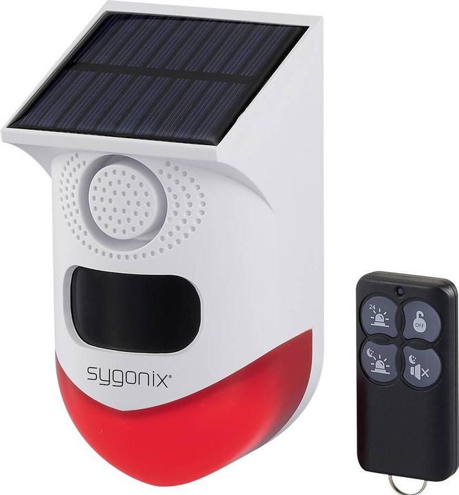 Image du produit Sygonix Mini-Alarmanlage Weiss, Rot mit LED, mit Bewegungsmelder, mit Fernbedi