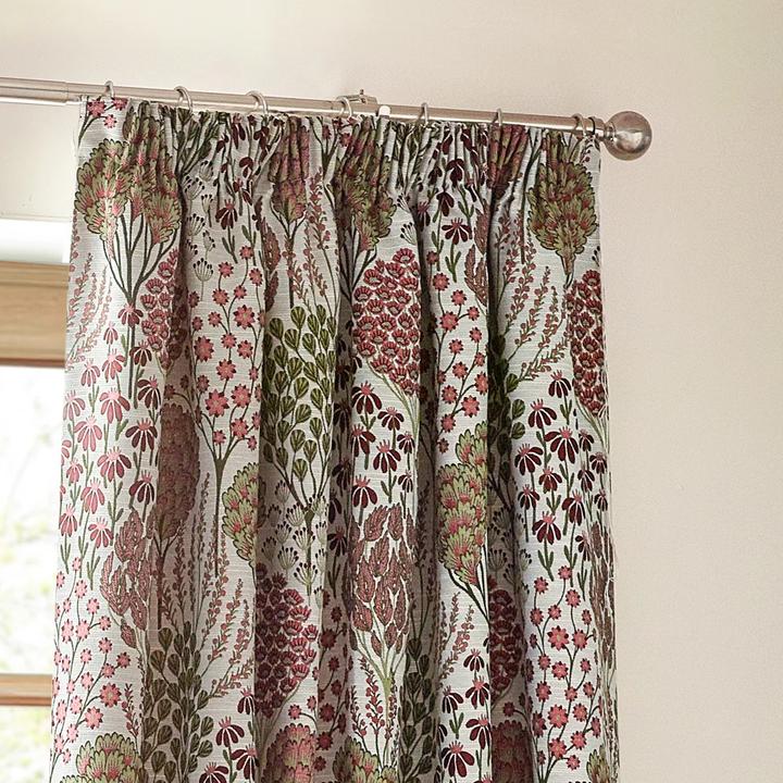 Actual product image Wylder Ophelia Jacquard Floral Pencil Pleat Curtains (229 x 183 cm)