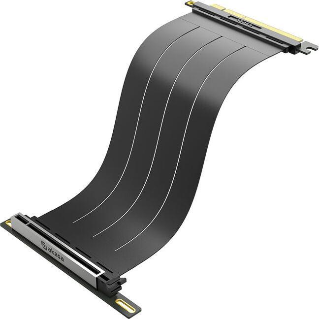 Actual product image Akasa Riser Black X3 Mark V PCIe 5.0 Riser Kabel - 300mm, schwarz