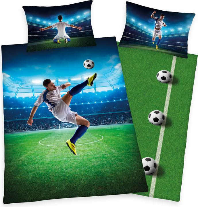Image du produit Herding Football (Set de linge de lit, 160 x 210 cm, 65 x 100 cm)