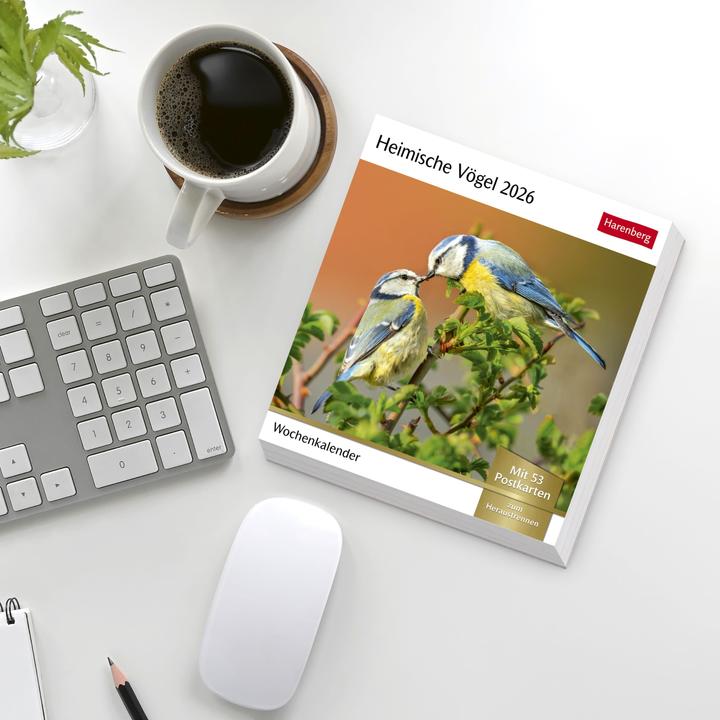 Produktbild Harenberg Heimische Vögel Postkartenkalender 2026 - Wochenkalender mit 53 Postkarten (Deutsch)