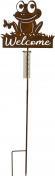 Produktbild IKO Metall-Regenmesser Frosch "Welcome" rost h=98cm b=